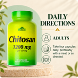 Chitosan directions: adults take four capsules daily, preferably with a meal, or as directed.
