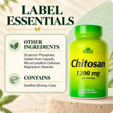 Chitosan other ingredients and shellfish statement.