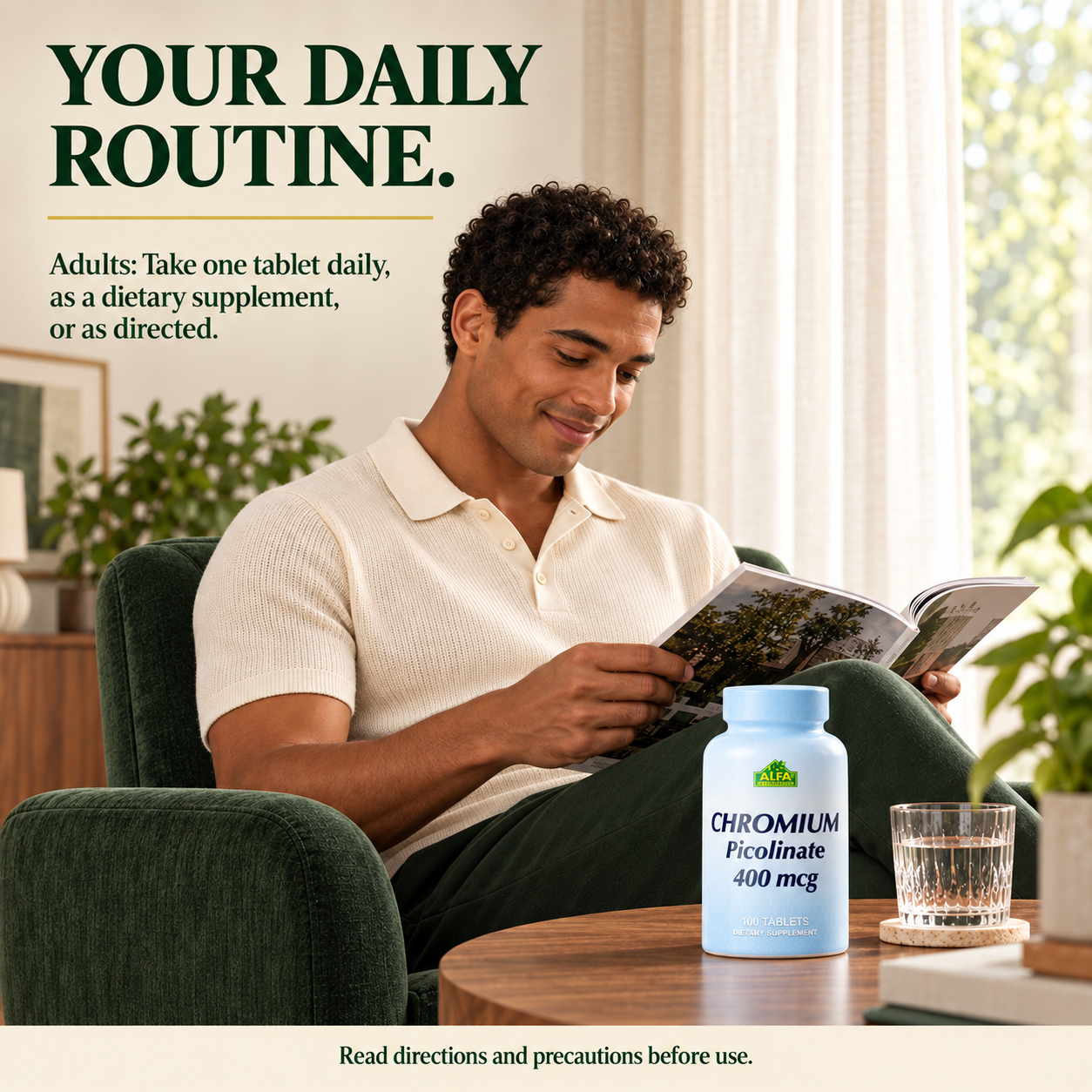 Chromium adult directions: one tablet daily or as directed