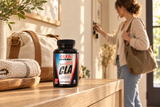 Maximum CLA 2000 mg -  Abs builder -  100 soft gels package in a naturally lit lifestyle scene
