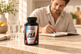 Maximum CLA 2000 mg -  Abs builder -  100 soft gels package in a naturally lit lifestyle scene