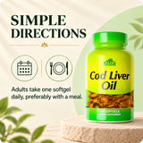 Cod Liver Oil directions: adults take one softgel daily, preferably with a meal.