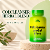 Alfa Vitamins Colcleanser Herbal Blend, 100 capsules, in the cream and forest-green brand setting.