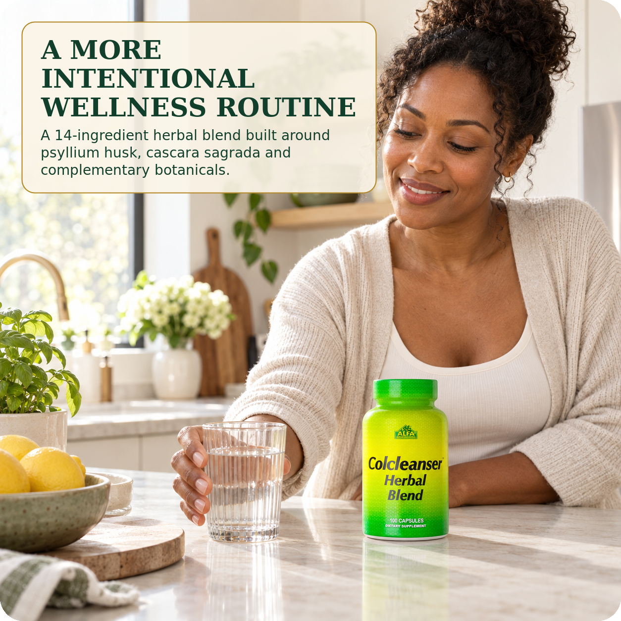 Colcleanser Herbal Blend in an intentional daily wellness routine.