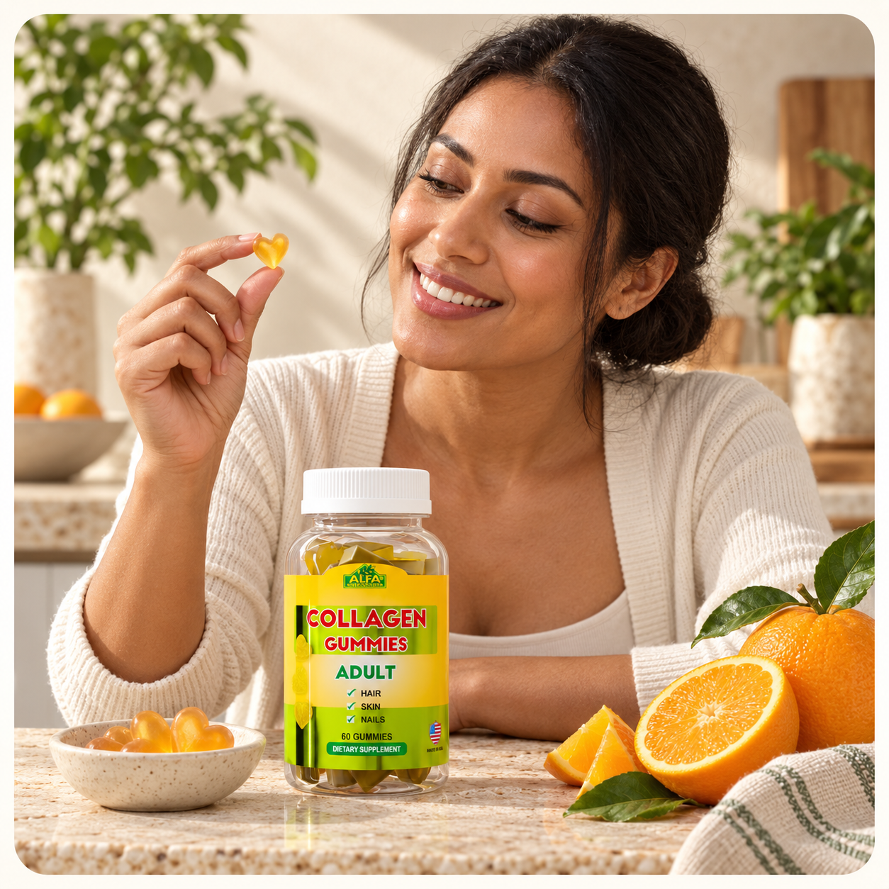 Alfa Vitamins Collagen Gummies, natural orange flavor — experience.
