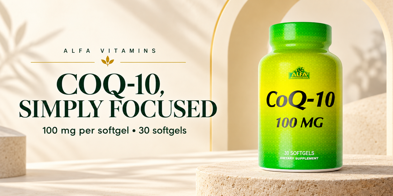 Alfa Vitamins CoQ-10 100 mg per softgel, 30 softgels