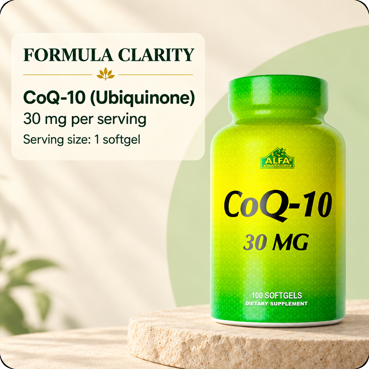 CoQ-10 ubiquinone 30 mg formula