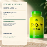 coq-10-30-mg-100-softgels formula and other ingredient details; not a complete Supplement Facts panel