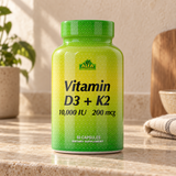 Vitamin D3 + K2 10,000 IU & 200 mcg – 60 Capsules