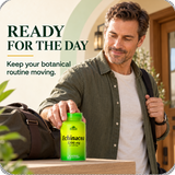 Man holding Alfa Vitamins Echinacea during a porch routine.