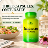 Echinacea directions: three capsules once daily, preferably with a meal.