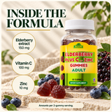Alfa Vitamins Elderberry plus C and Zinc Gummies — formula.