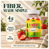 Alfa Vitamins Fiber Gummies, natural strawberry flavor — benefits.
