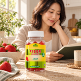 Alfa Vitamins Fiber Gummies, natural strawberry flavor — lifestyle.