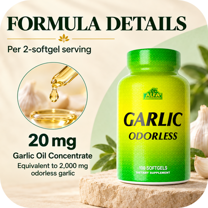 Garlic Odorless formula details from the verified label.
