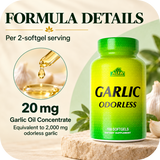 Garlic Odorless formula details from the verified label.