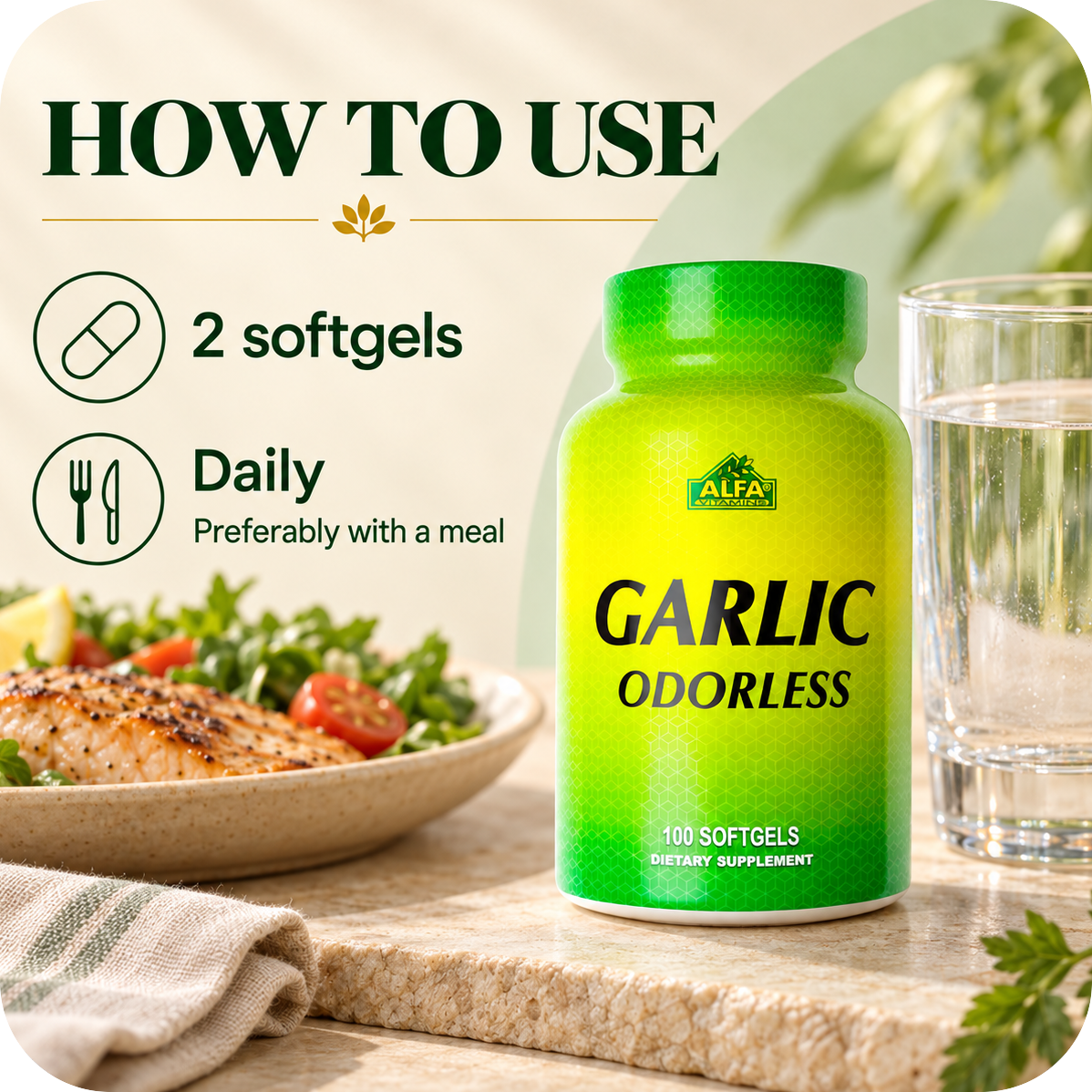 Garlic Odorless verified directions and daily routine.