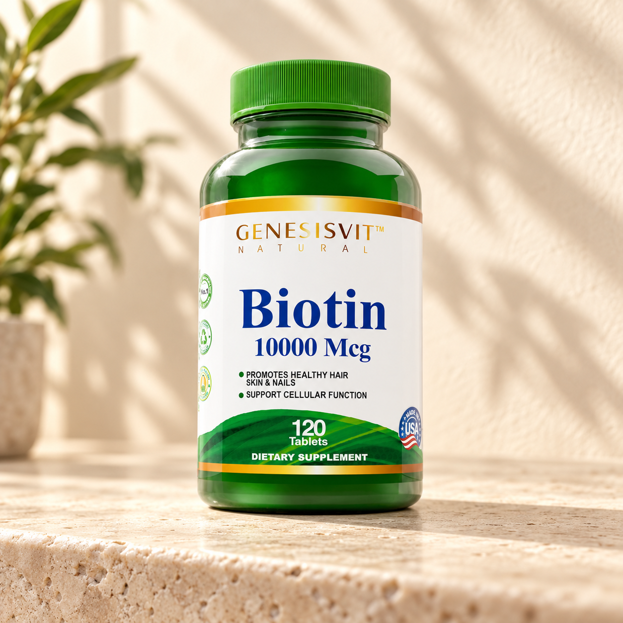 Genesisvit Biotin 10,000 mcg - 120 Tablets