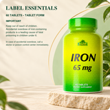 Iron verified label essentials and warning information.