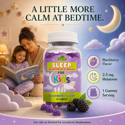 Alfa Kids Melatonin Gummies supporting a calm bedtime routine