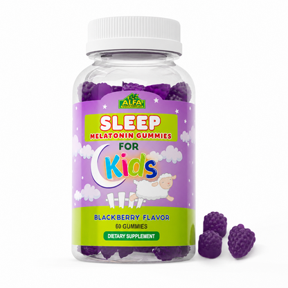 Alfa Sleep Melatonin Gummies for Kids, blackberry flavor, 2.5 mg, 60 gummies