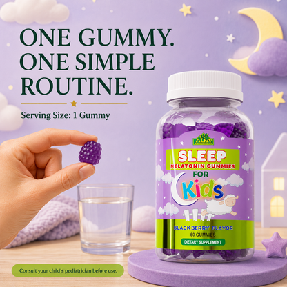 One-gummy serving for Alfa Kids Melatonin Gummies
