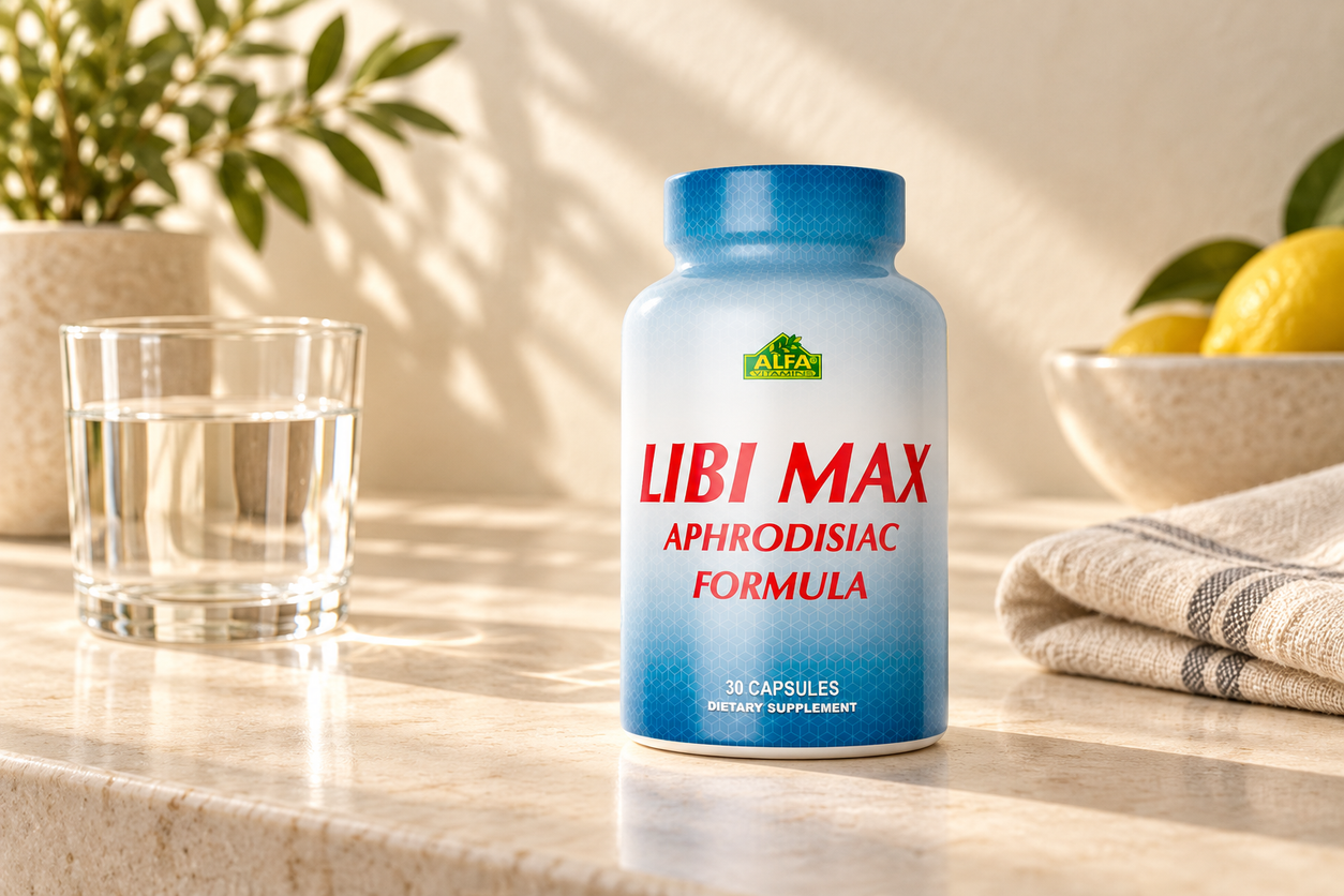 Libi Max Aphrodisiac - 30 Capsules in a warm naturally lit setting