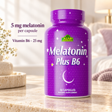 Melatonin 5 mg Plus Vitamin B6 25 mg - 60 Capsules