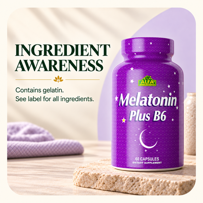 Alfa Vitamins Melatonin Plus B6 ingredients