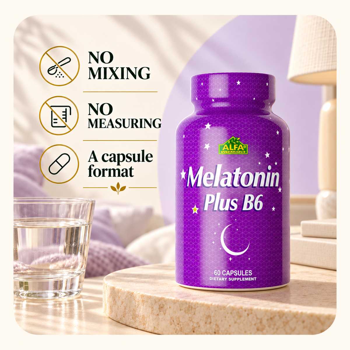 Alfa Vitamins Melatonin Plus B6 format