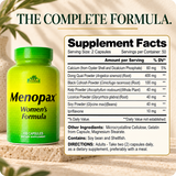 Menopax Supplement Facts, other ingredients, allergens and directions