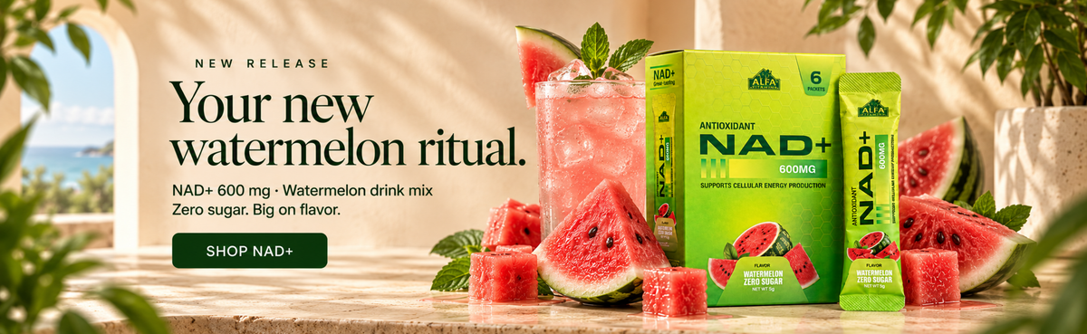 Shop new NAD+ 600 mg watermelon drink mix. Zero sugar.