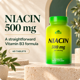 Alfa Vitamins Niacin 500 mg, 60 tablets, premium product overview.