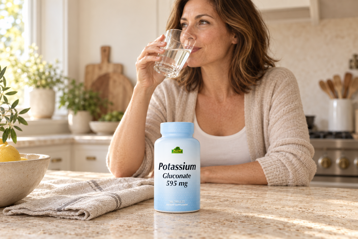 Potassium Gluconate 595 mg - 100 tablets — lifestyle wide 1