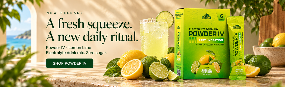 Shop new Powder IV lemon lime electrolyte drink mix. Zero sugar.