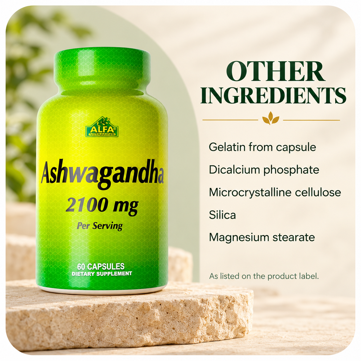 Ashwagandha — label details