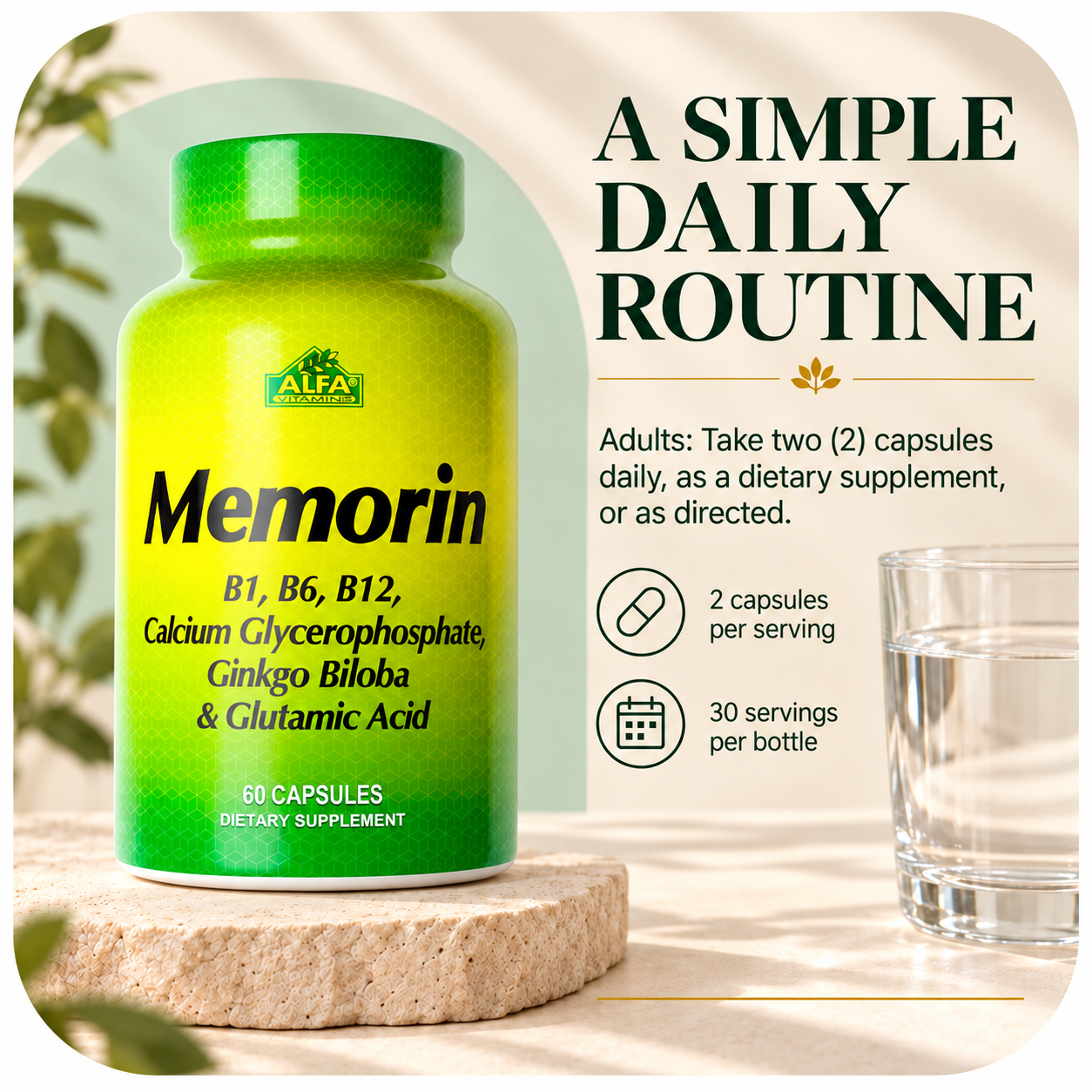 Alfa Vitamins Memorin — rounded brand artwork