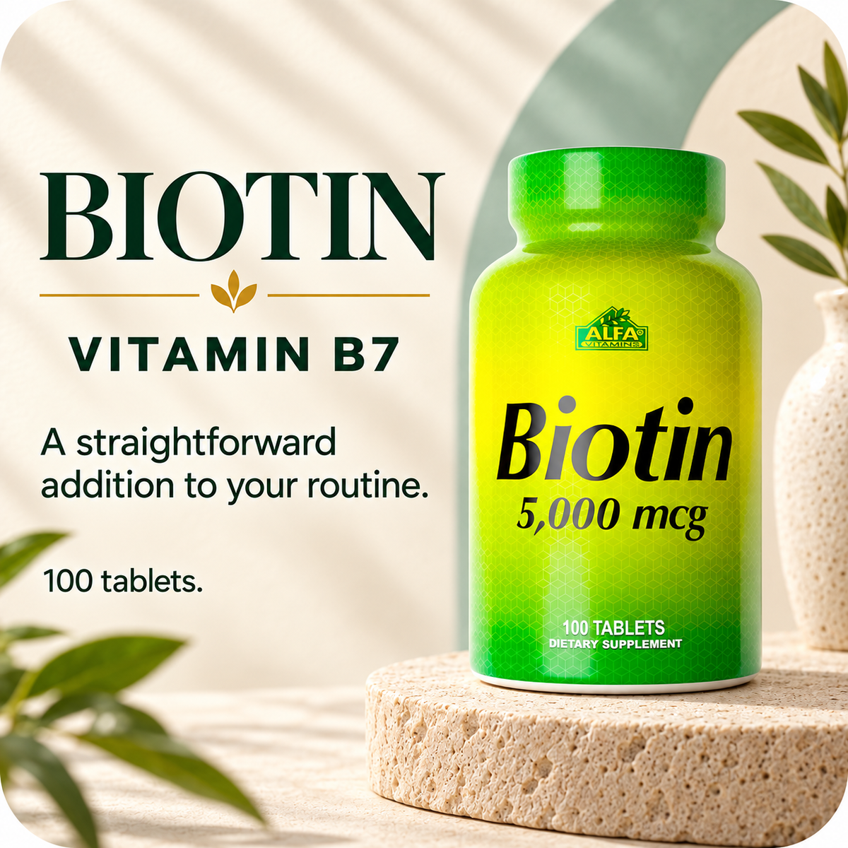 Alfa Vitamins Biotin 5000 mcg — rounded brand artwork