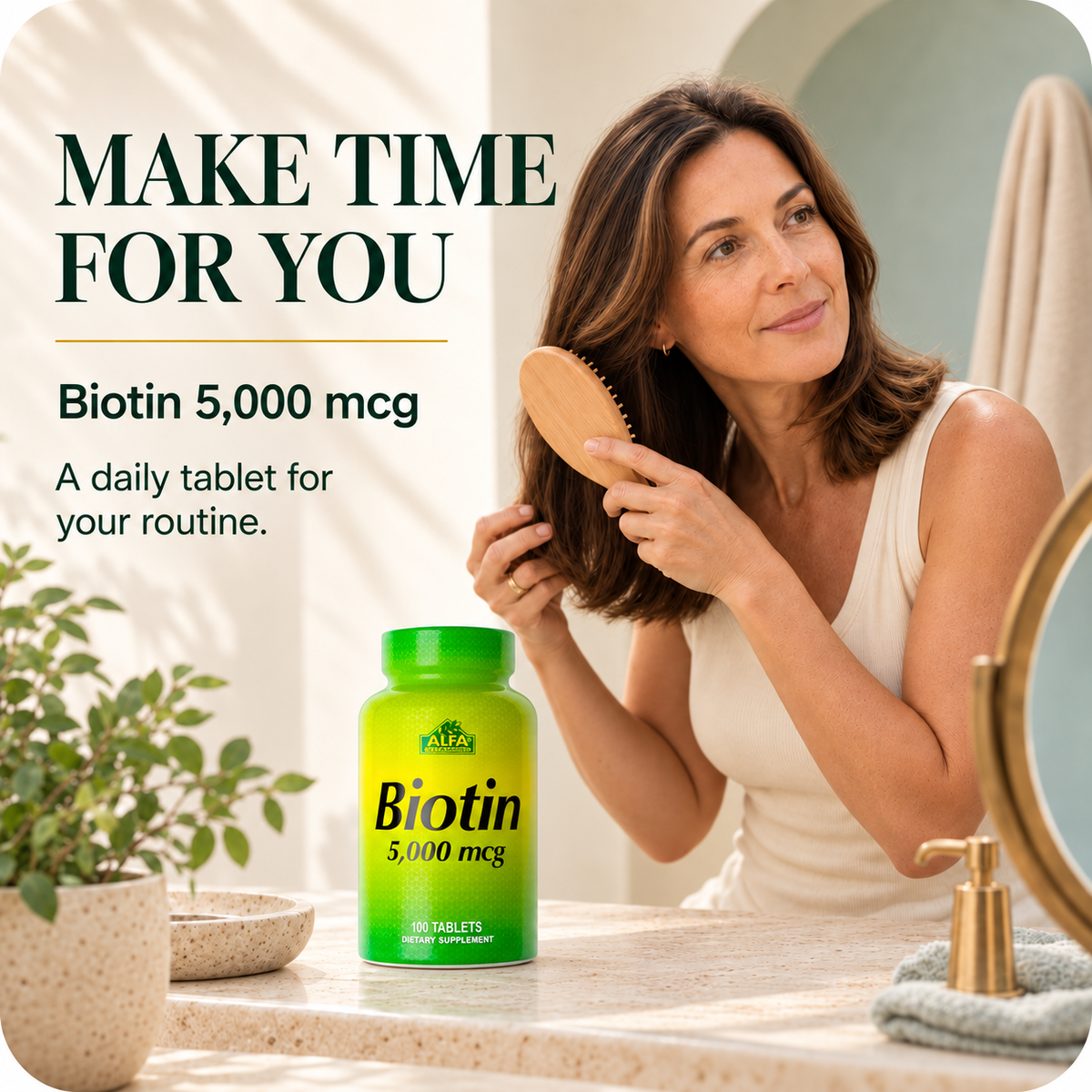 Alfa Vitamins Biotin 5000 mcg — rounded brand artwork
