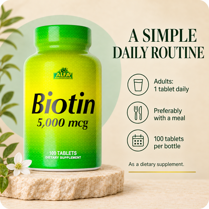Alfa Vitamins Biotin 5000 mcg — rounded brand artwork