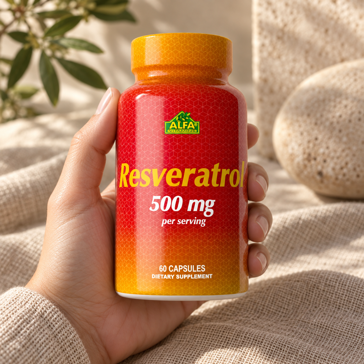 Resveratrol 500 mg - 60 capsules — packaging detail