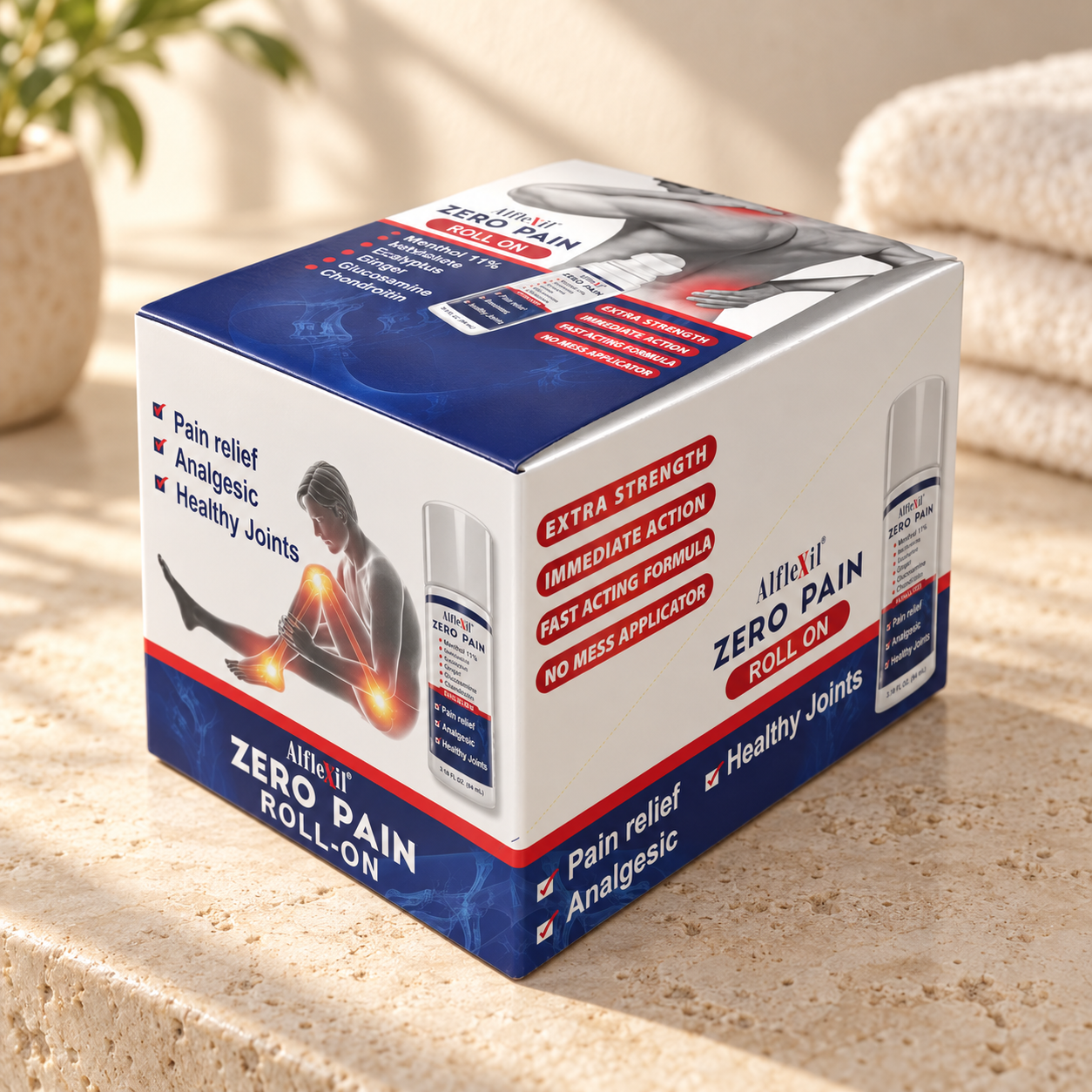 ALFLEXIL Pain Relief Roll-On - 3.18 oz. - 12 Pack