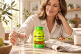 Salmon Oil 100 softgels bottle in a sunlit home routine