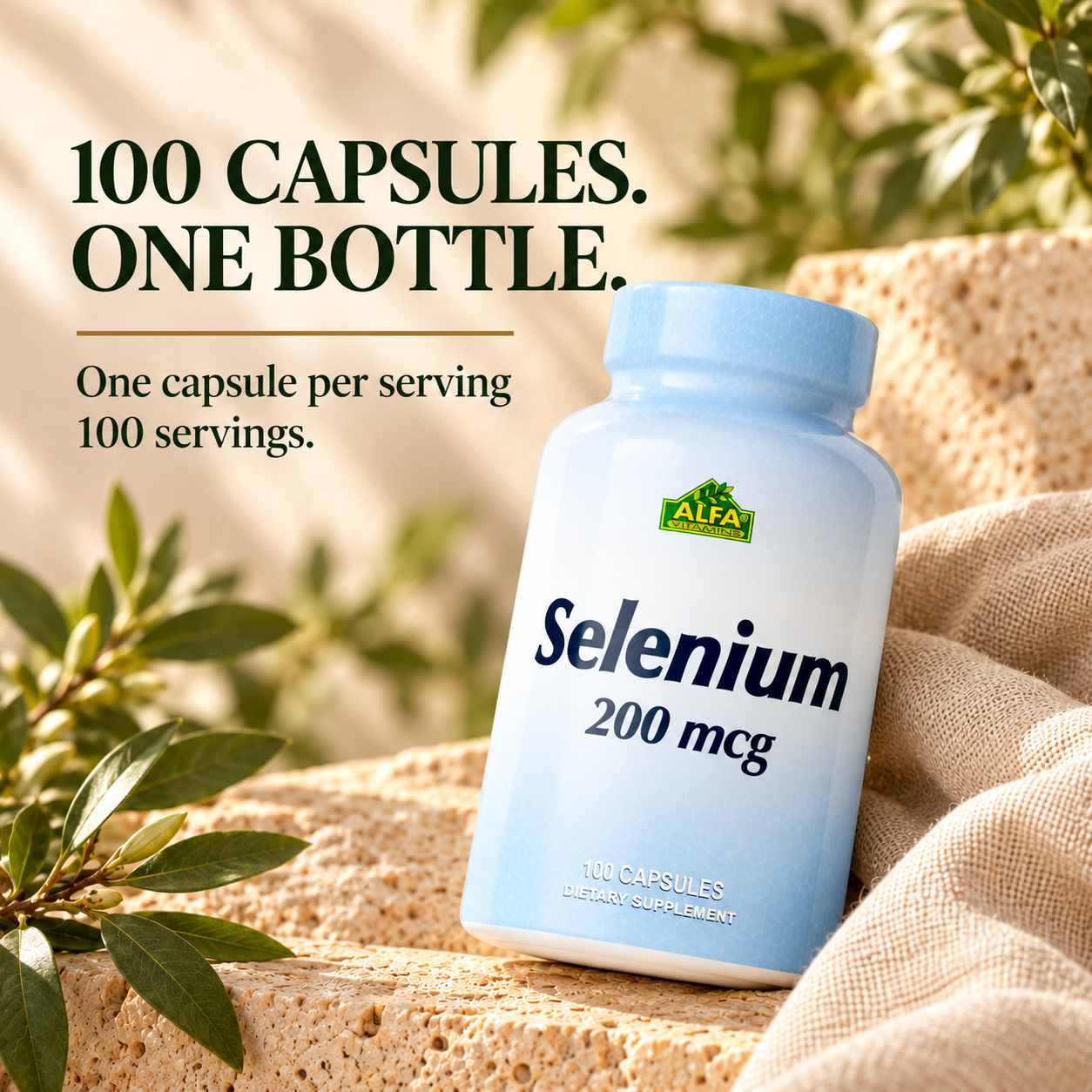 100 capsules and 100 servings per bottle