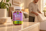 Melatonin Gummies with 5MG - 60 Gummies package in a naturally lit lifestyle scene