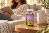 Melatonin Gummies with 5MG - 60 Gummies package in a naturally lit lifestyle scene