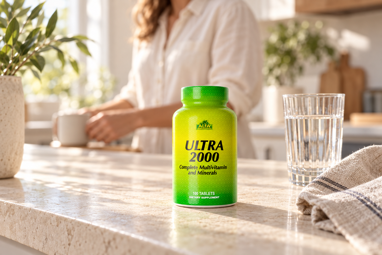 Ultra 2000 - 100 tablets in a warm everyday setting
