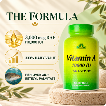 Vitamin A 10000 IU formula card