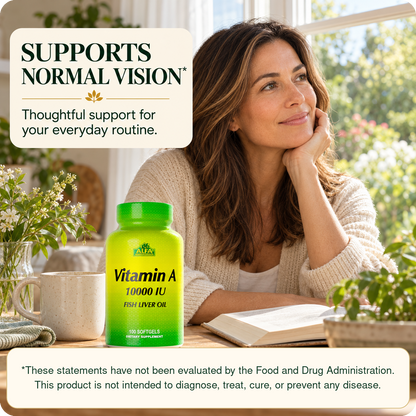 Vitamin A normal vision lifestyle support card