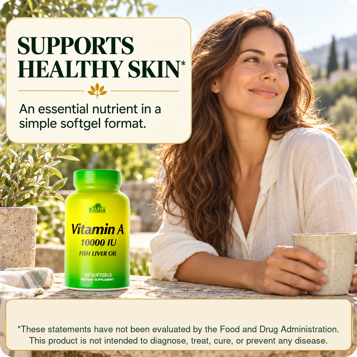Vitamin A healthy skin lifestyle support card